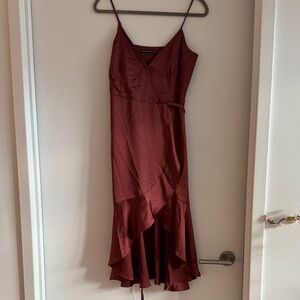 Abercrombie & Fit h Wine Holiday Christmas Thanksgiving High Low Wrap Dress